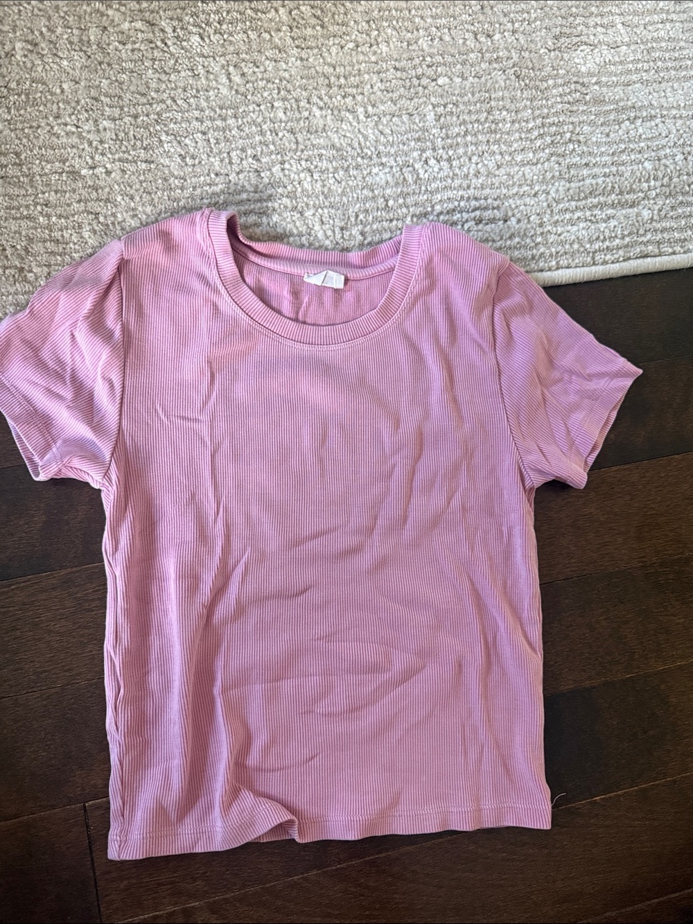 Wilfred Light Pink Ribbed Short Sleeve Tee
